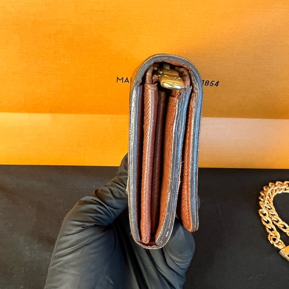 Louis Vuitton Monogram Porte Monnaie Billets Tresor Wallet W/Unbranded Chain A56 - Picture 9 of 17
